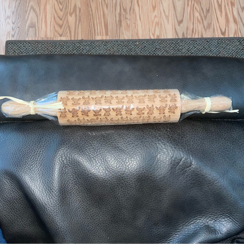 Stitch Laser Engraved Rolling Pin. NWT